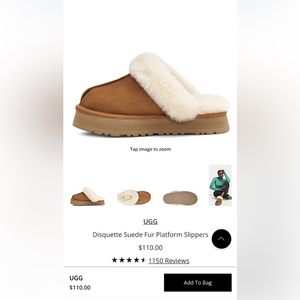 Disquette Suede Fur Platform Slippers